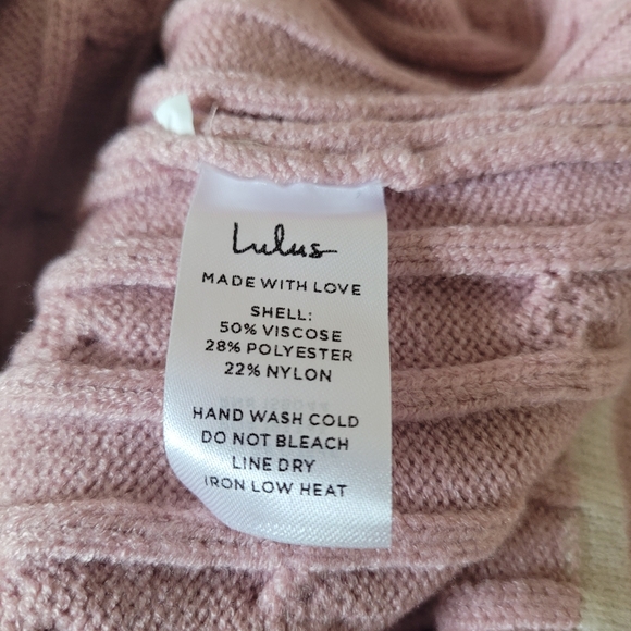 Lulu's Sweater Dress Bodycon Womens Cable Knit Large Pink Long Sleeve - Picture 8 of 9